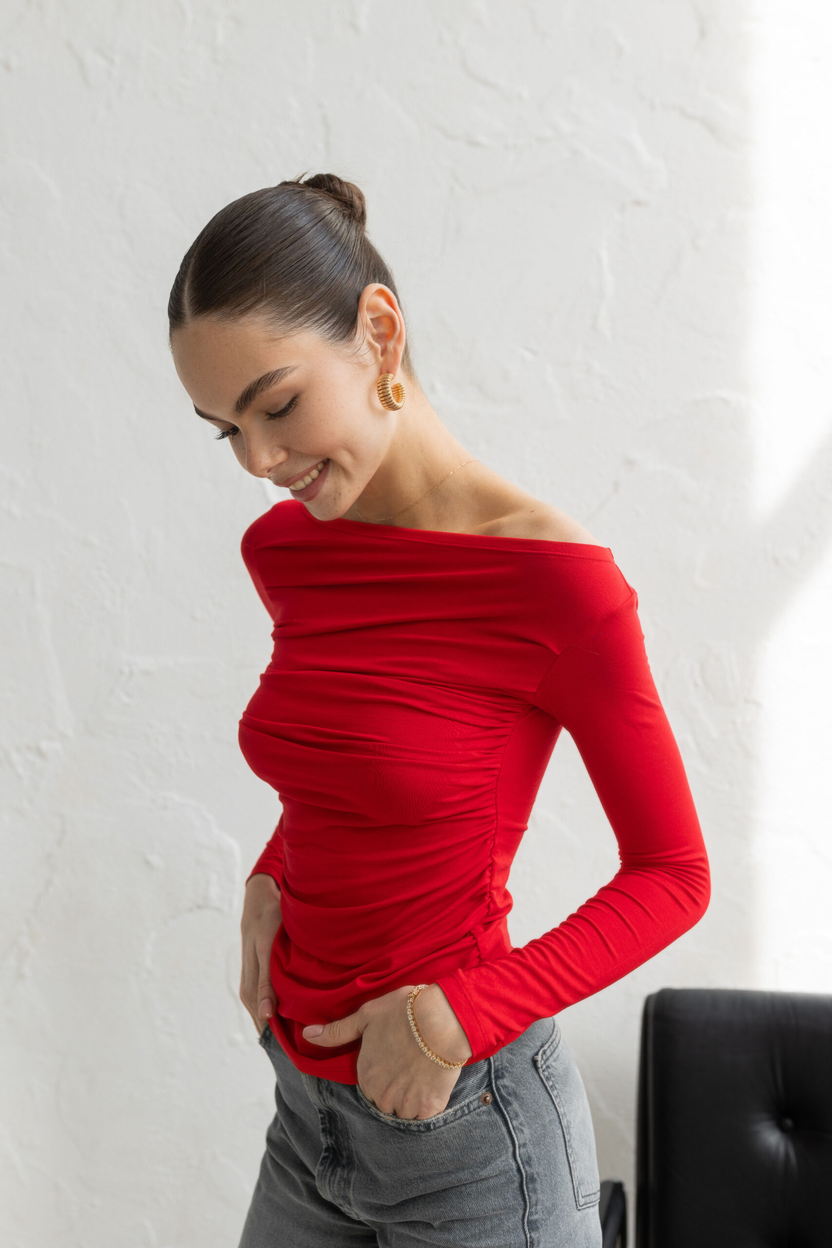 Лонгслив червоний - Зображення 3