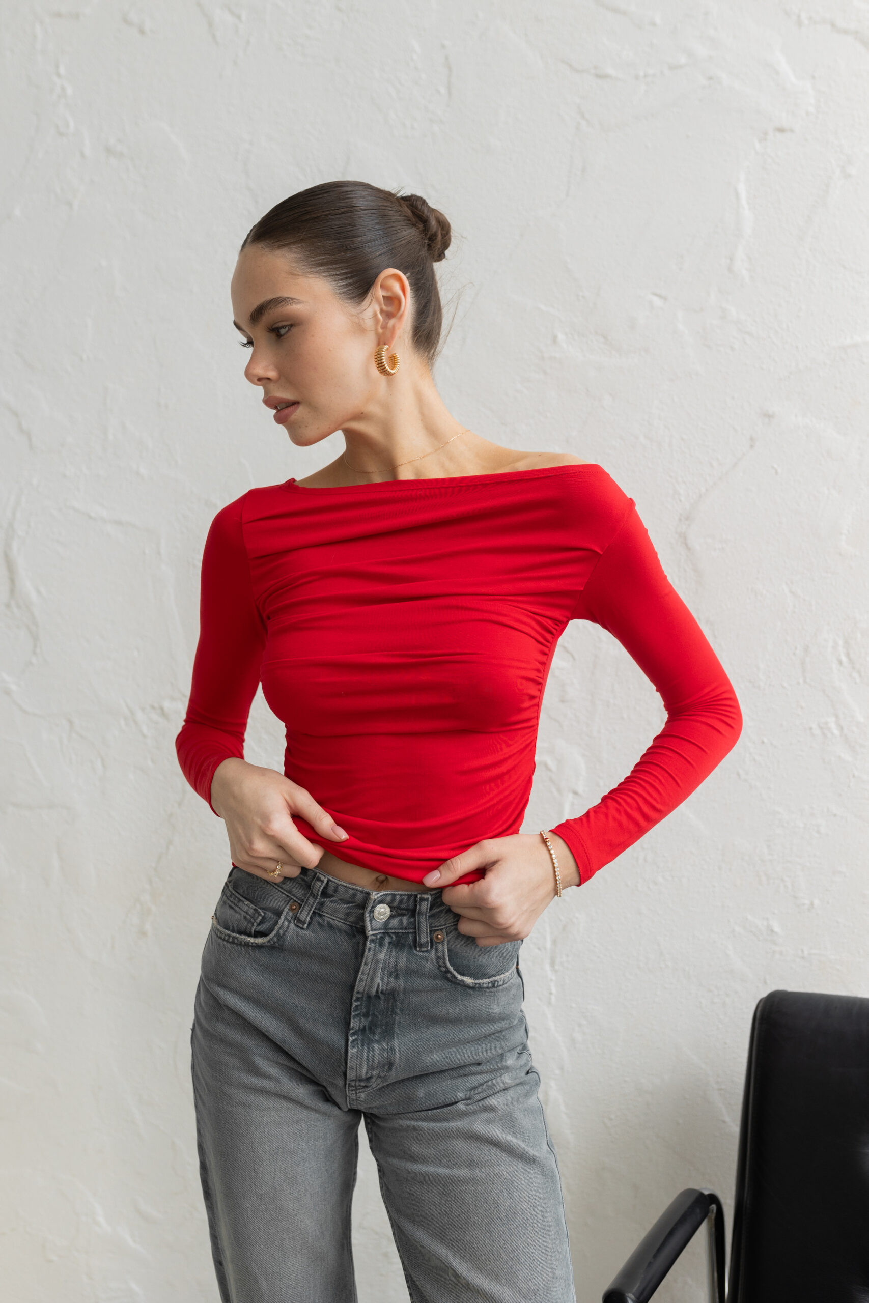 Лонгслив червоний - Зображення 4