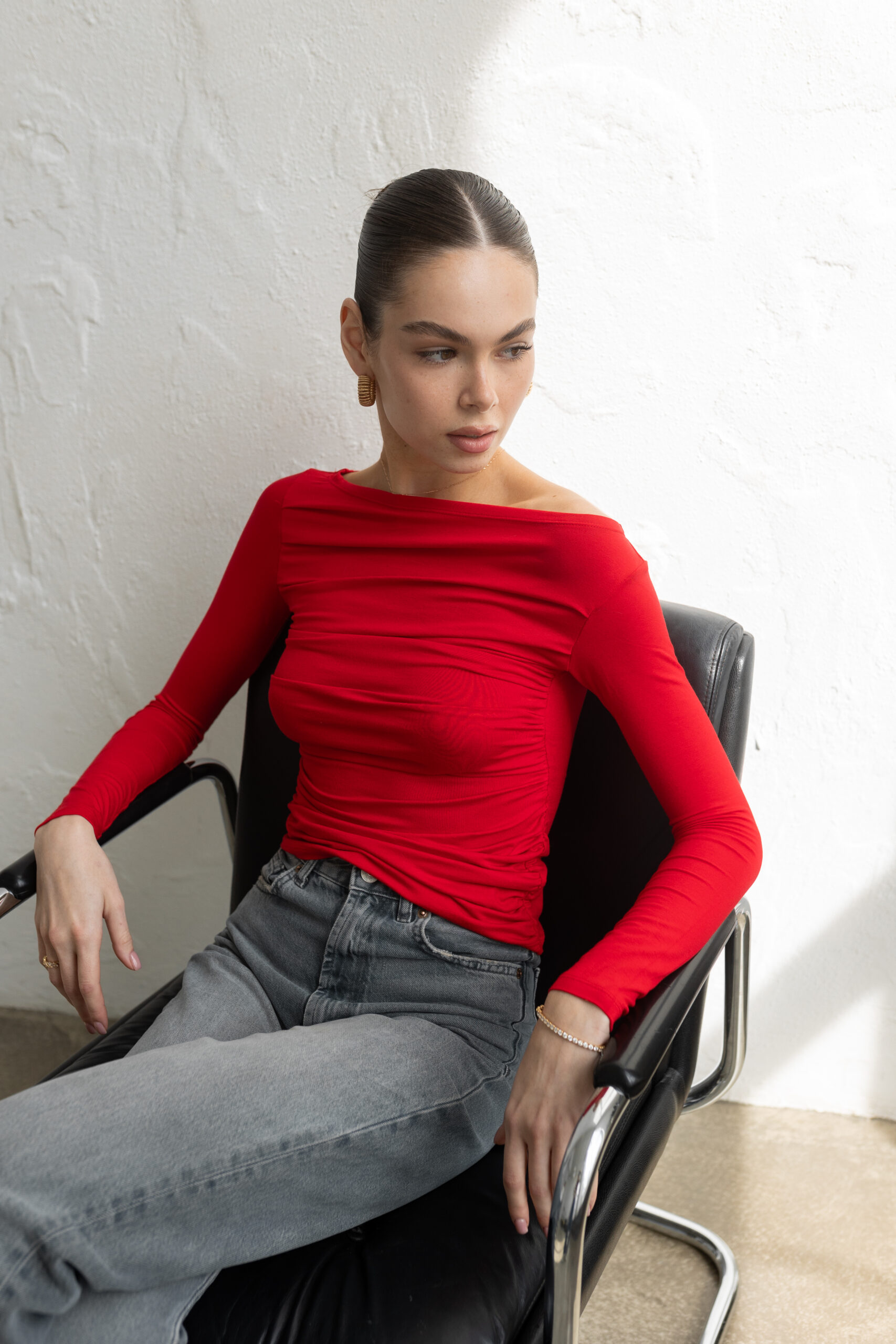 Лонгслив червоний - Зображення 5