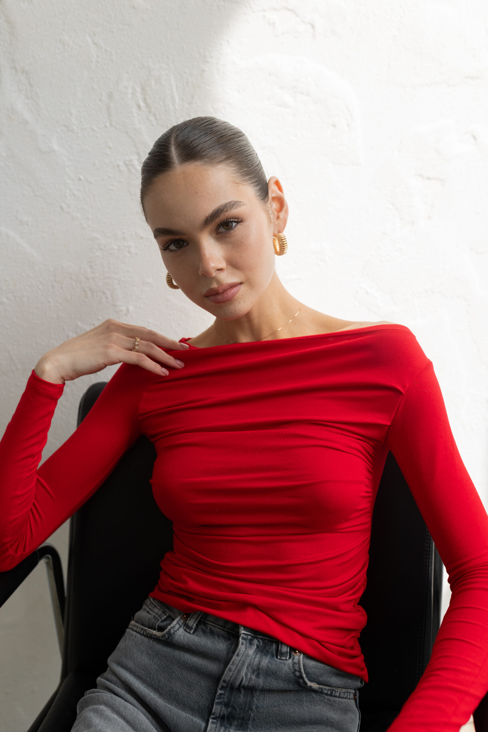 Лонгслив червоний