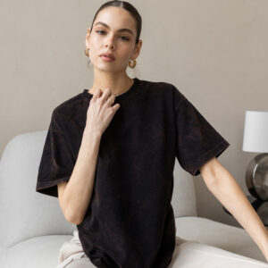 Футболка з ефектом виварювання чорна